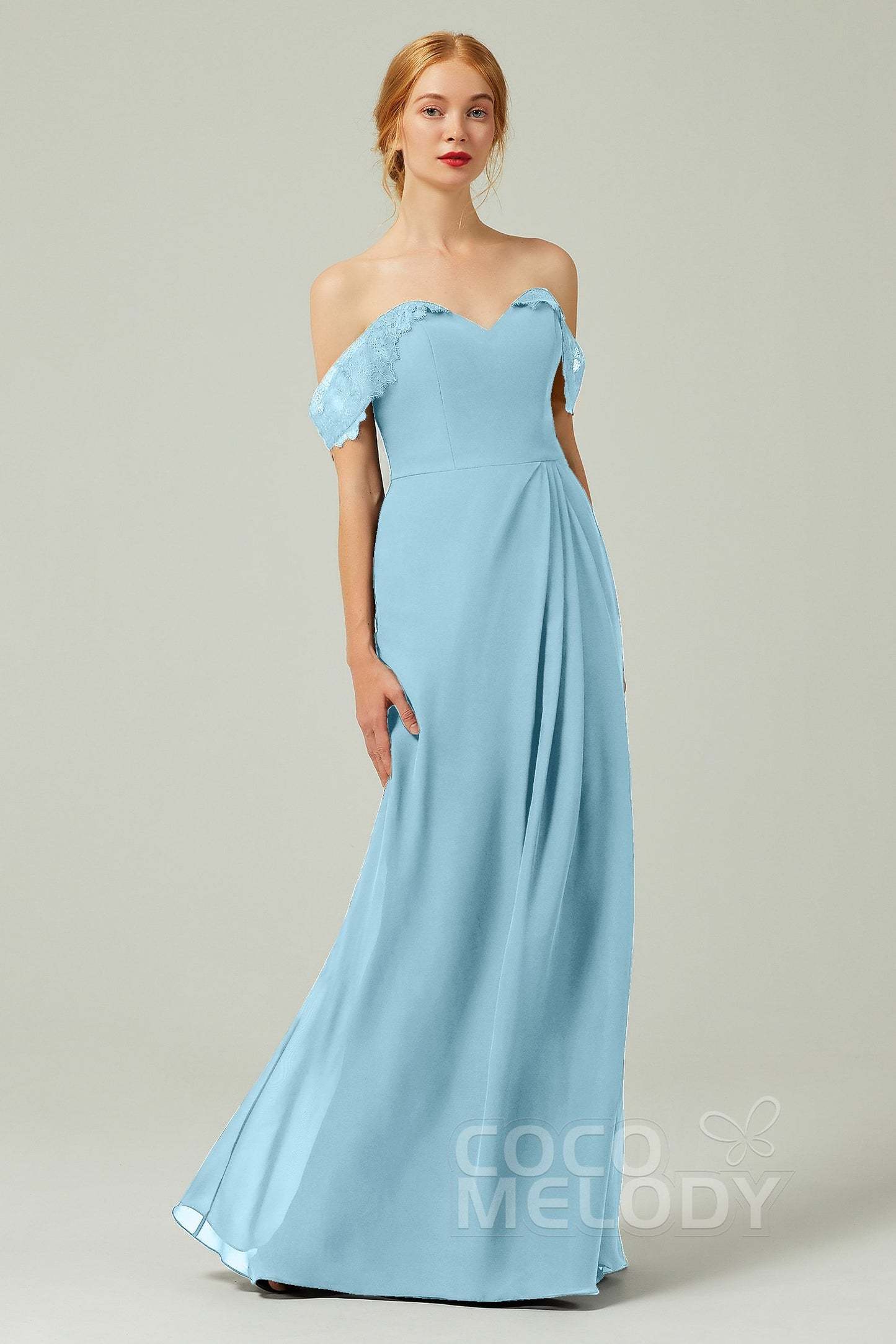 Sheath-Column Floor Length Chiffon Bridesmaid Dress Formal Dresses CB0338