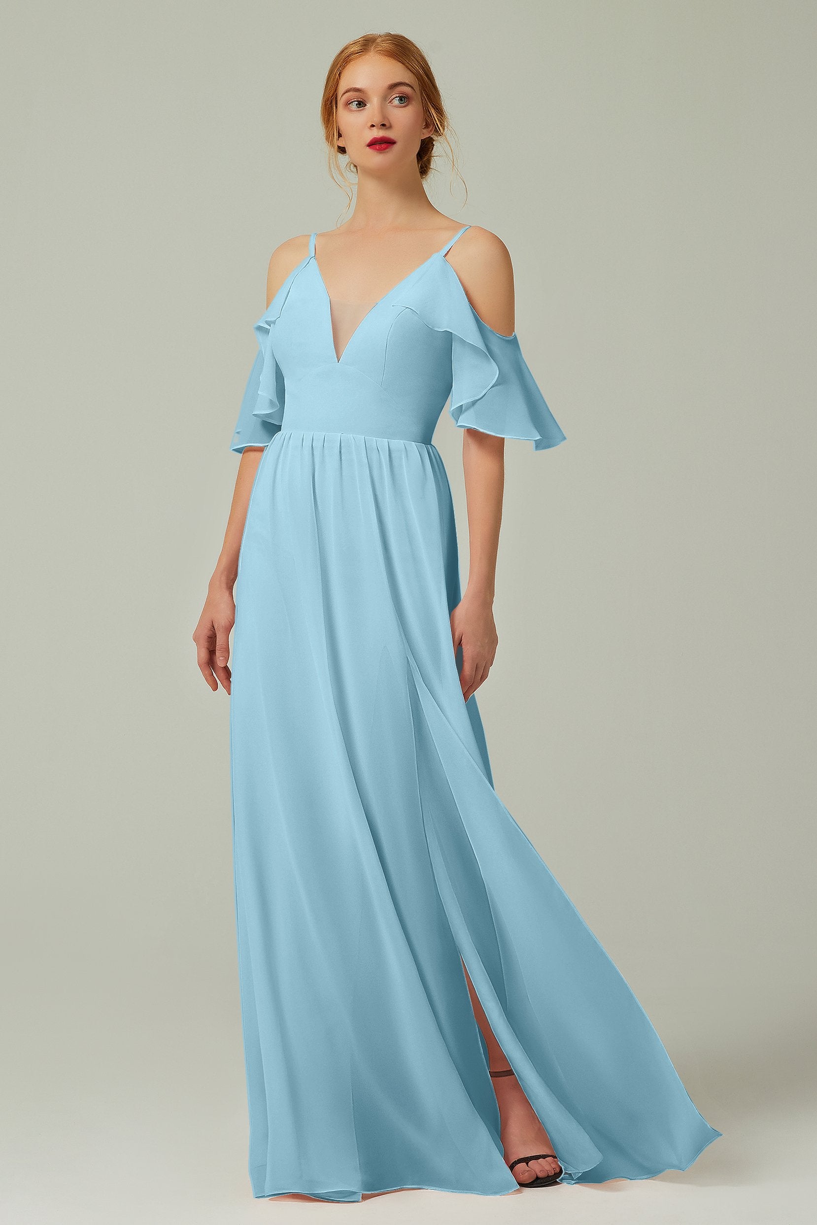 A-Line Floor Length Chiffon Bridesmaid Dress CB0236