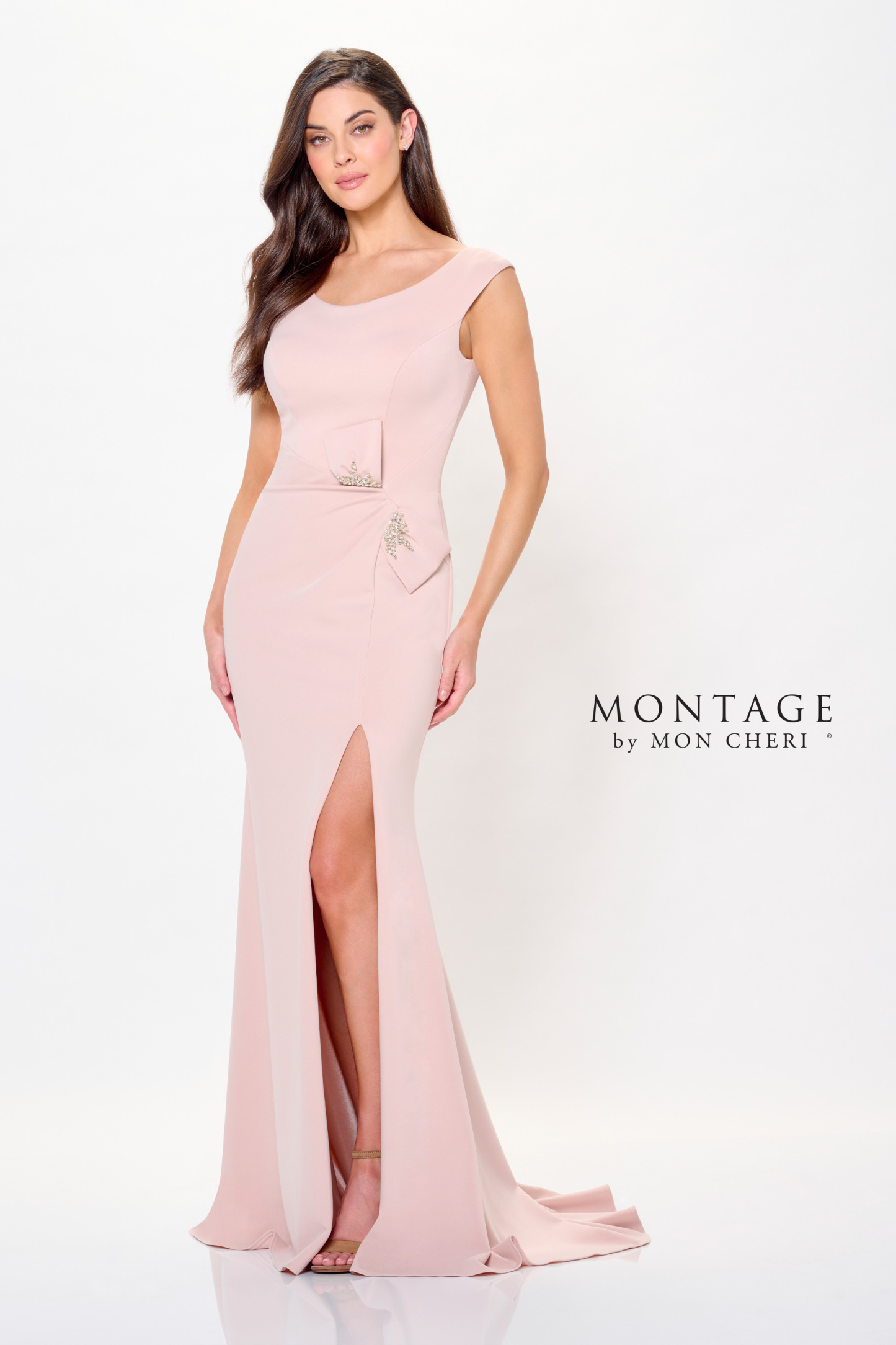 Elegance Fit and Flare Jewel Beading Mother of the Bride Dress #M903