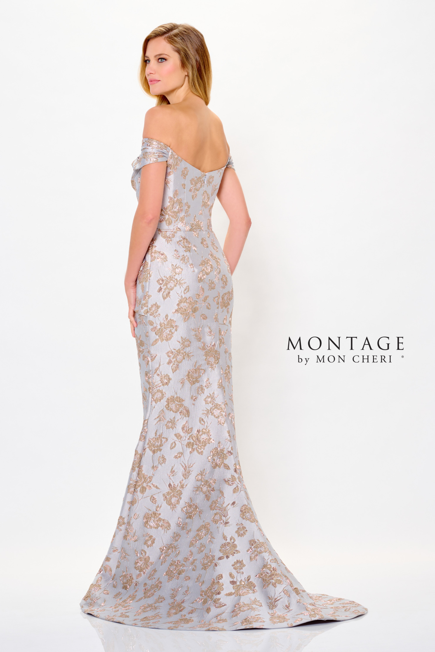 Elegant Mermaid Curved Brocade Mother of the Bride Dress #M905