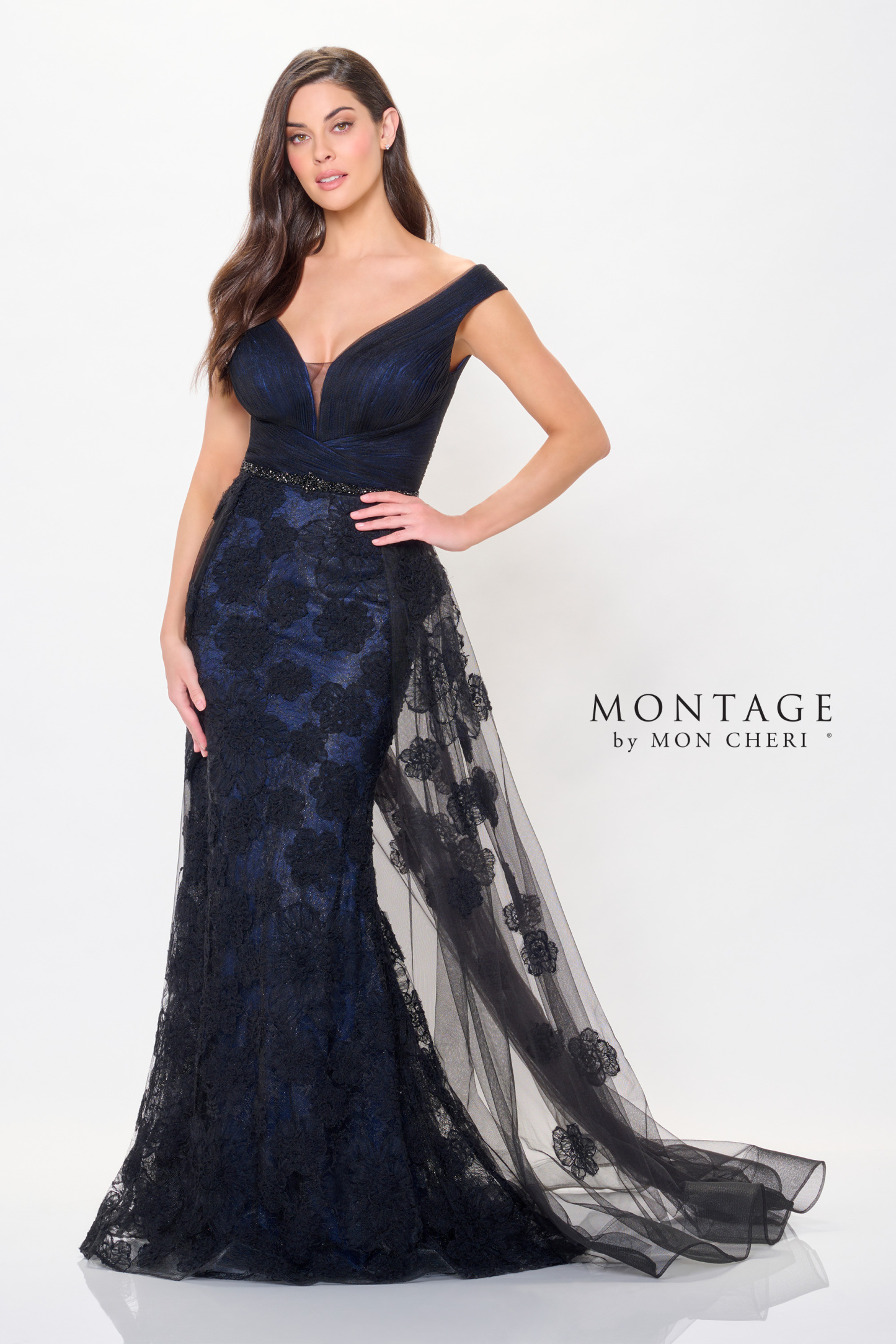 Captivating Fit and Flare V-Neck Lace Applique Mother of the Bride Dress #M908
