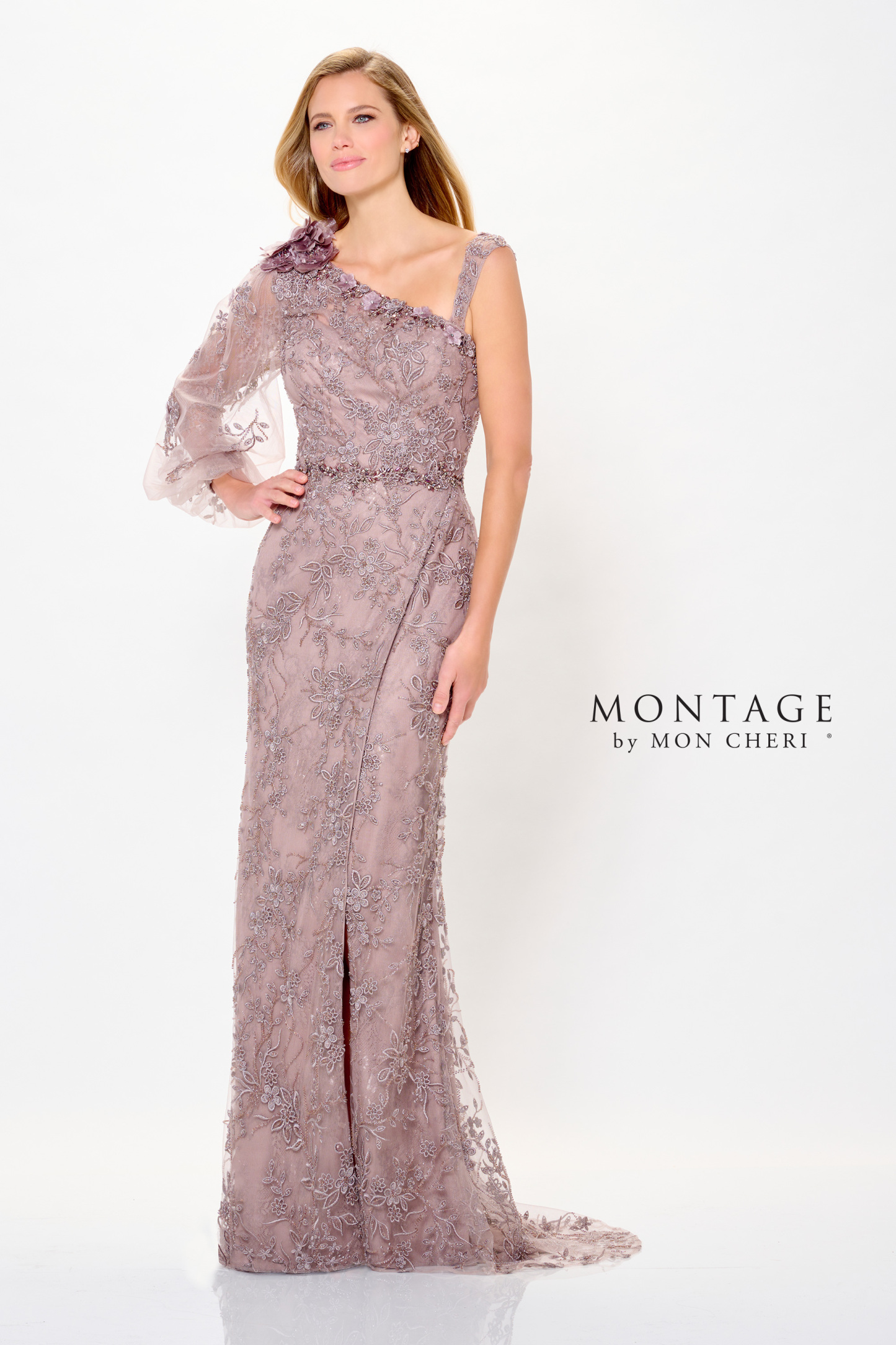 Captivating Mermaid Asymmetric Long Sleeve Mother of the Bride Dress