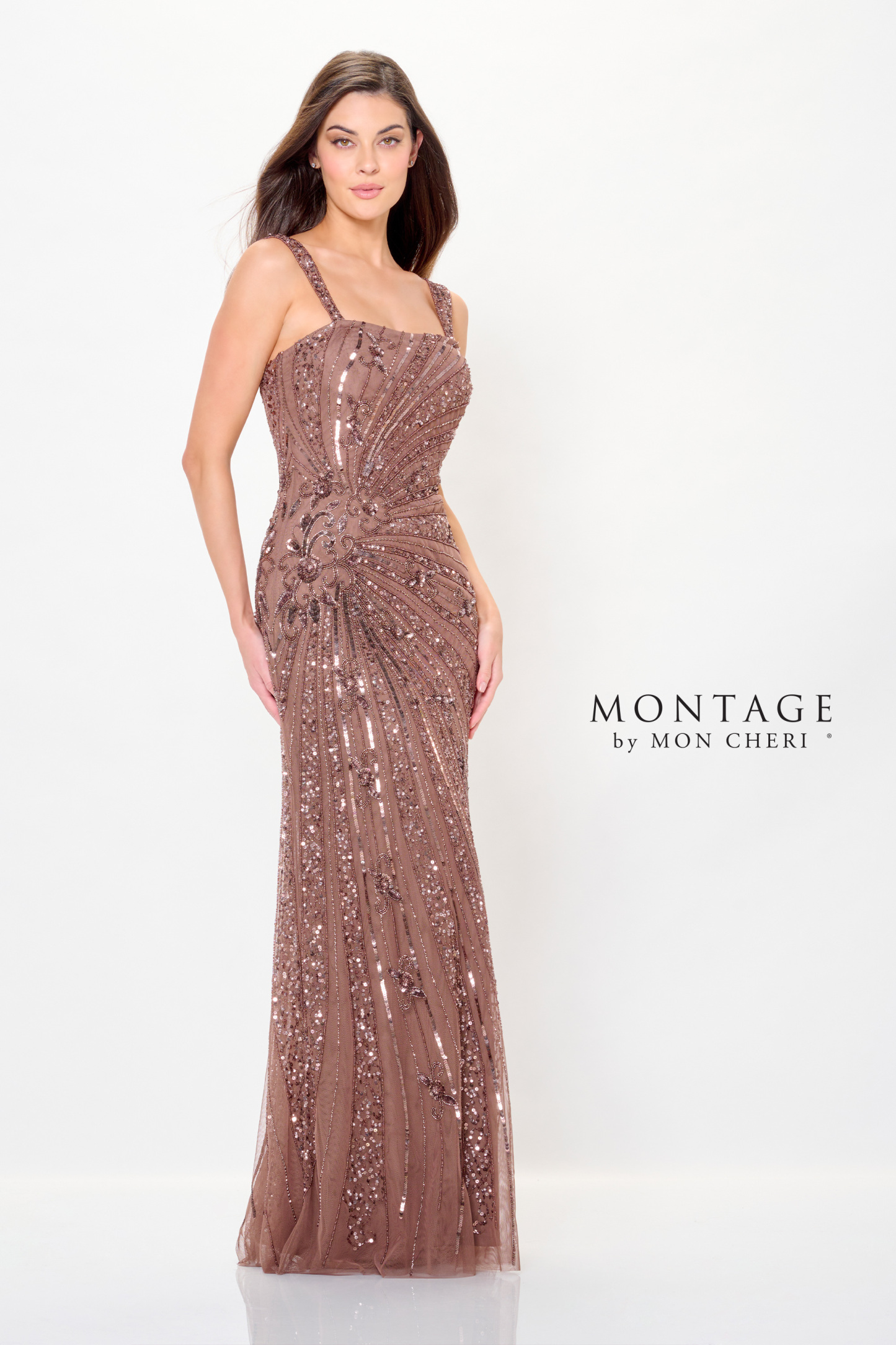 Glamorous Sheath Straight Sequin Tulle Mother of the Bride Dress #M919
