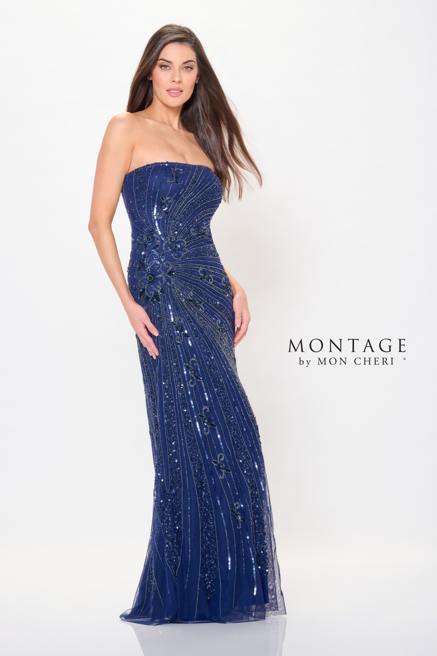 Glamorous Sheath Straight Sequin Tulle Mother of the Bride Dress #M919
