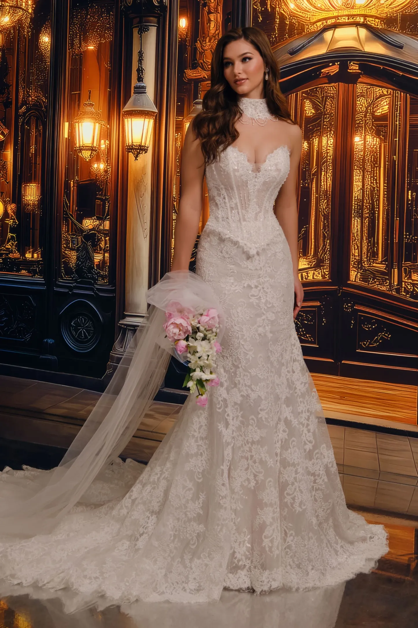 Mermaid Strapless Sweetheart Beading Sequin Wedding Dress #MT4016
