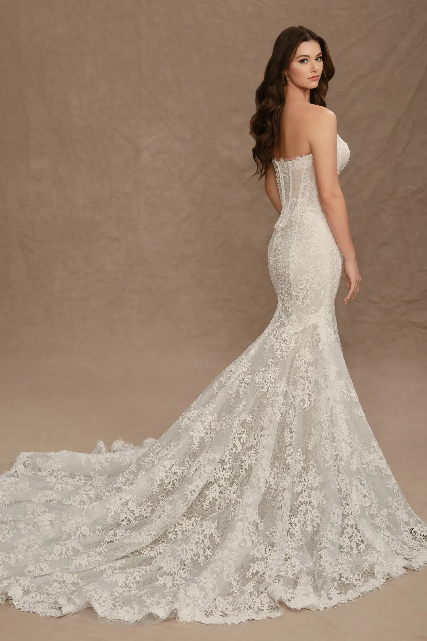Mermaid Strapless Sweetheart Beading Sequin Wedding Dress #MT4016