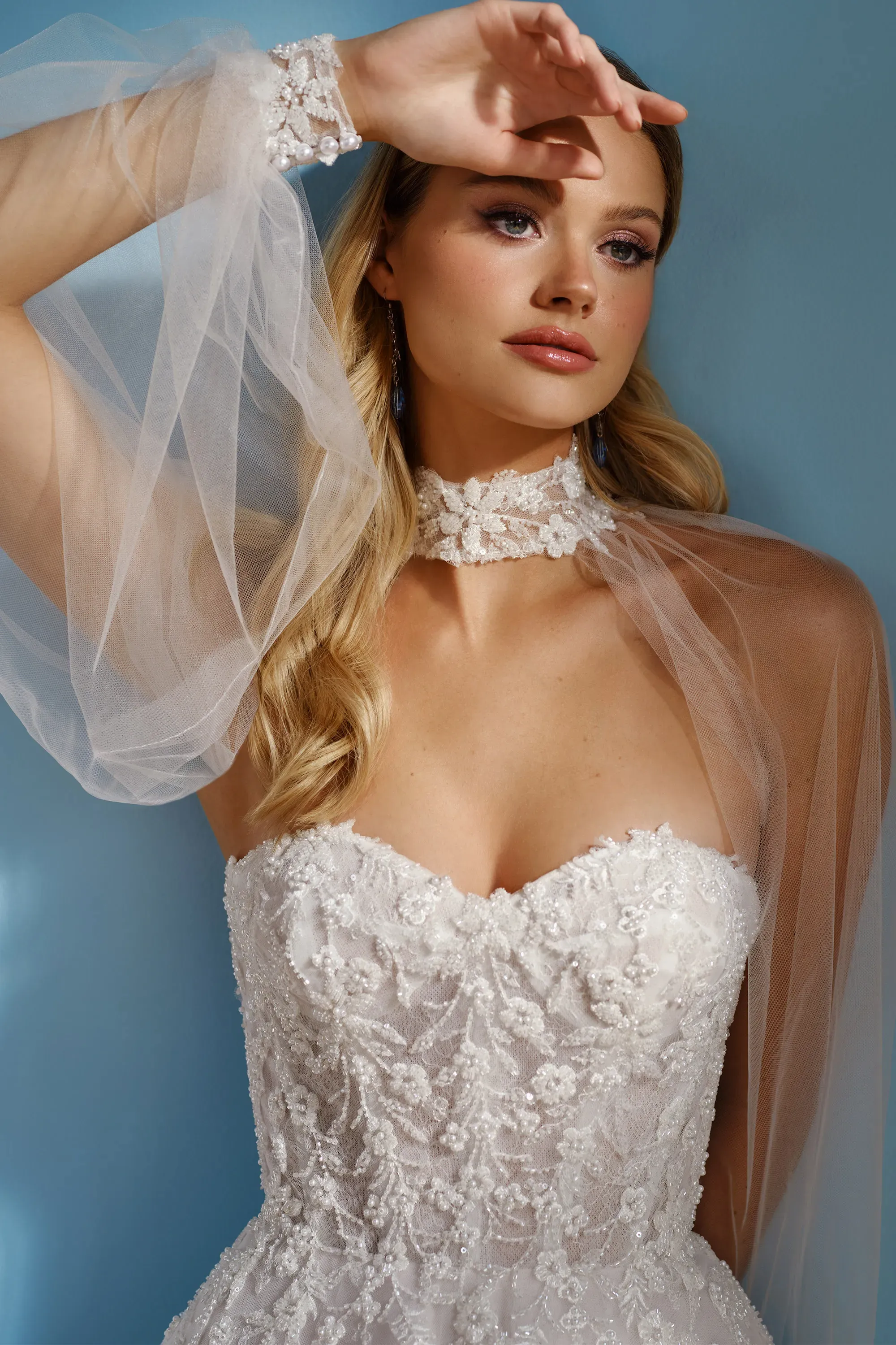 Sweetheart Floral Lace Appliques Beading Wedding Dress #MT6017