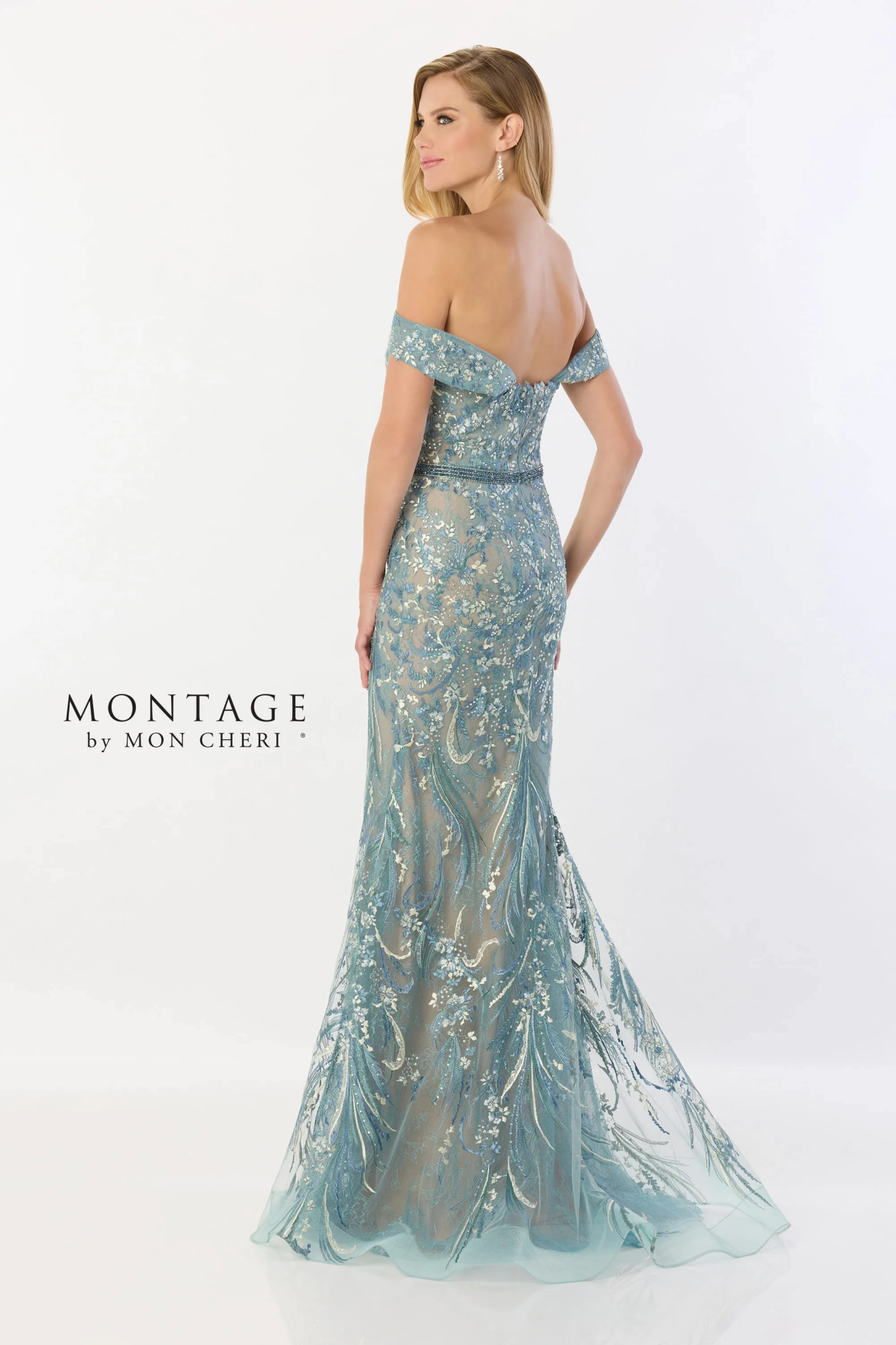 Elegant Mermaid Strapless Embroidered Tulle Mother of the Bride Dress #M2230