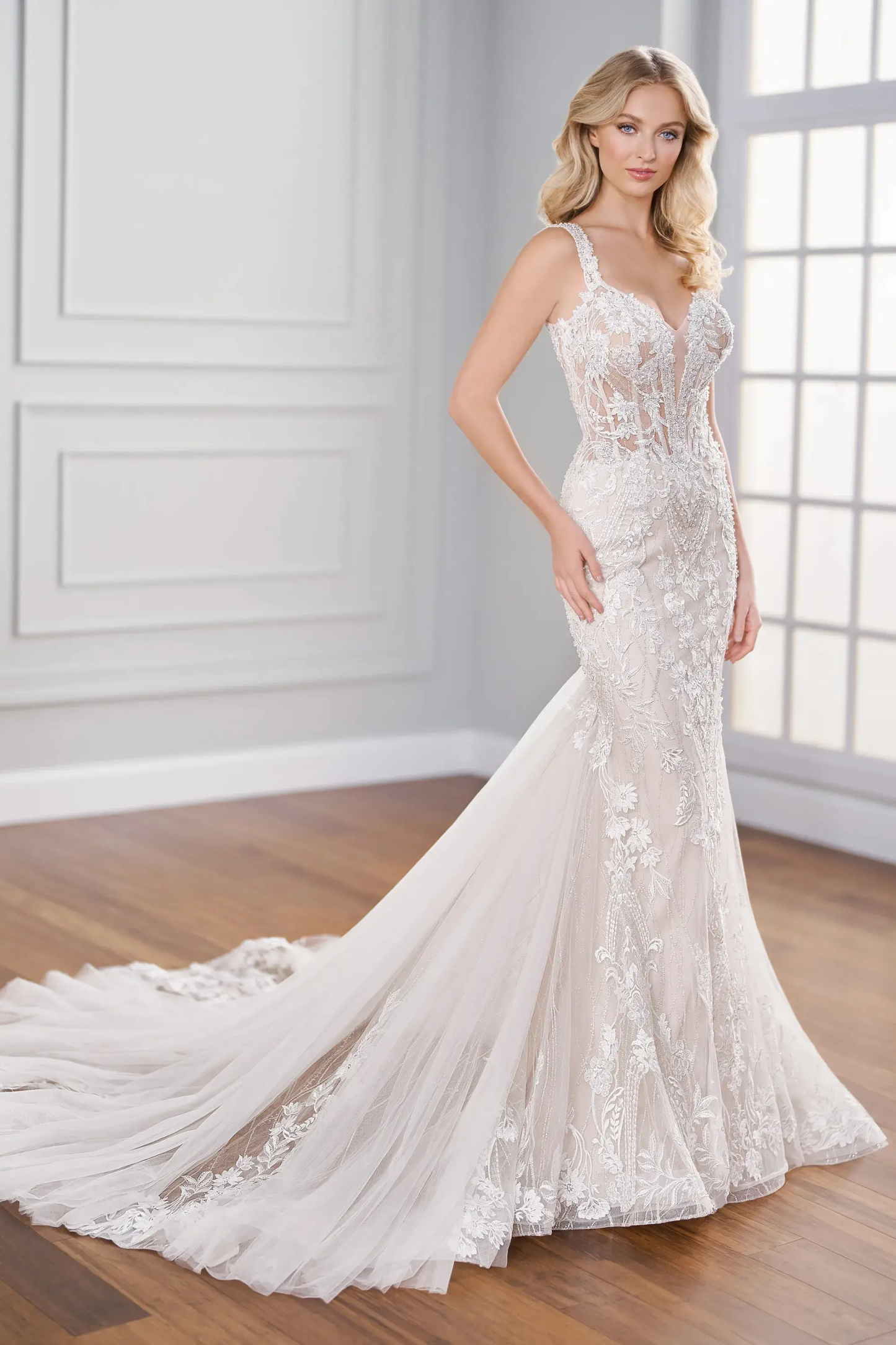 MARTIN THORNBURG Fit and Flare Sweetheart Tulle Wedding Dresses #12223