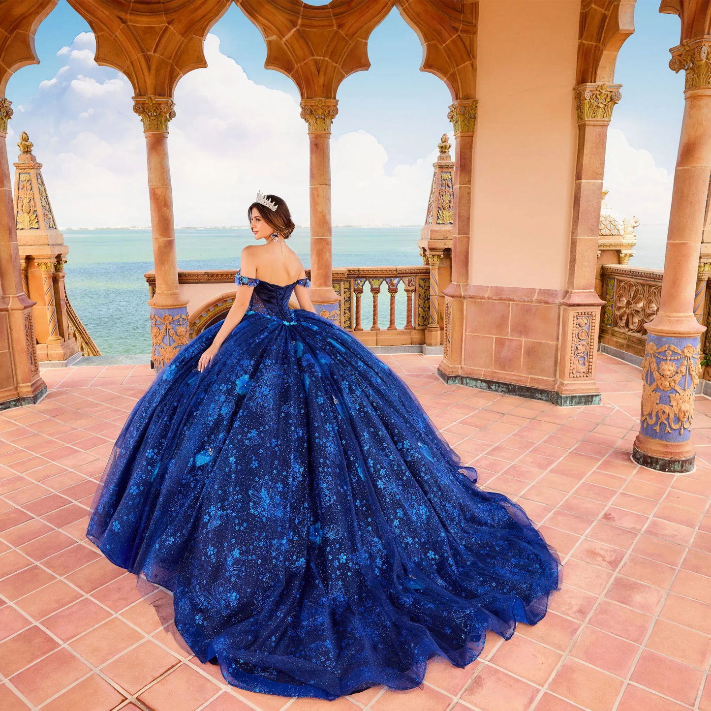 Glamorous Sweetheart Glitter Tulle Satin Quinceanera Dress #PR30159