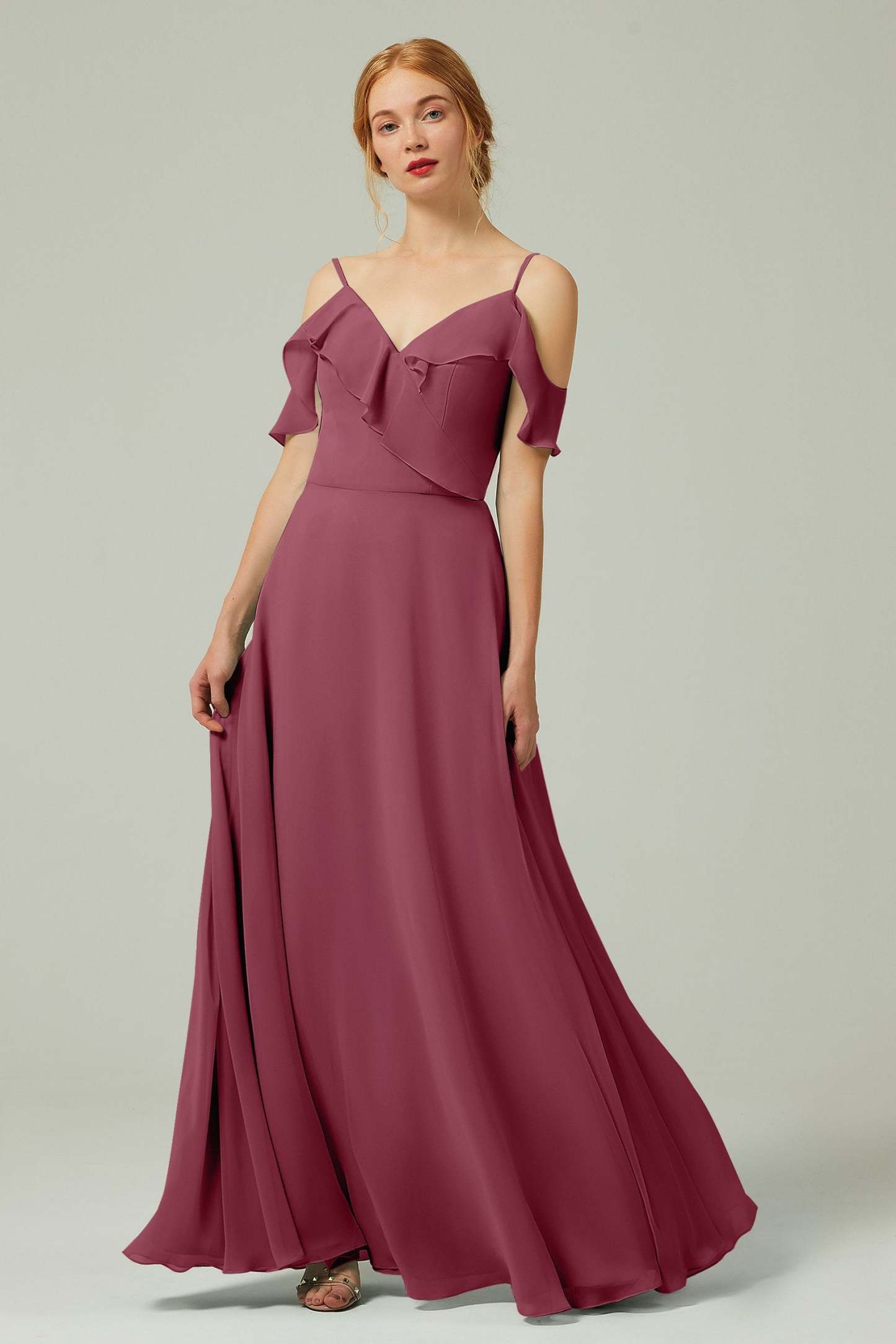 A-Line Floor Length Chiffon Bridesmaid Dress CB0326