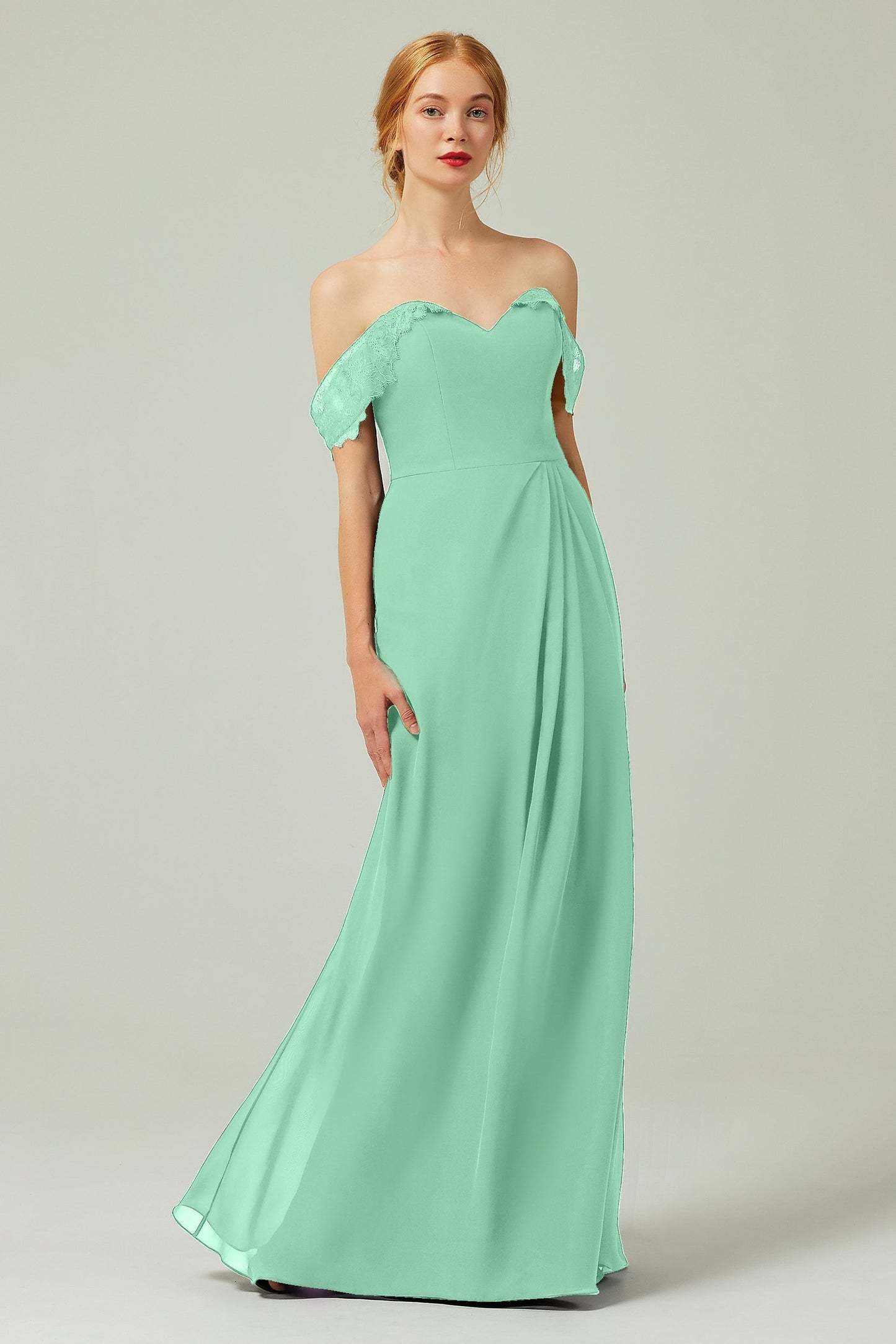 Sheath-Column Floor Length Chiffon Bridesmaid Dress Formal Dresses CB0338