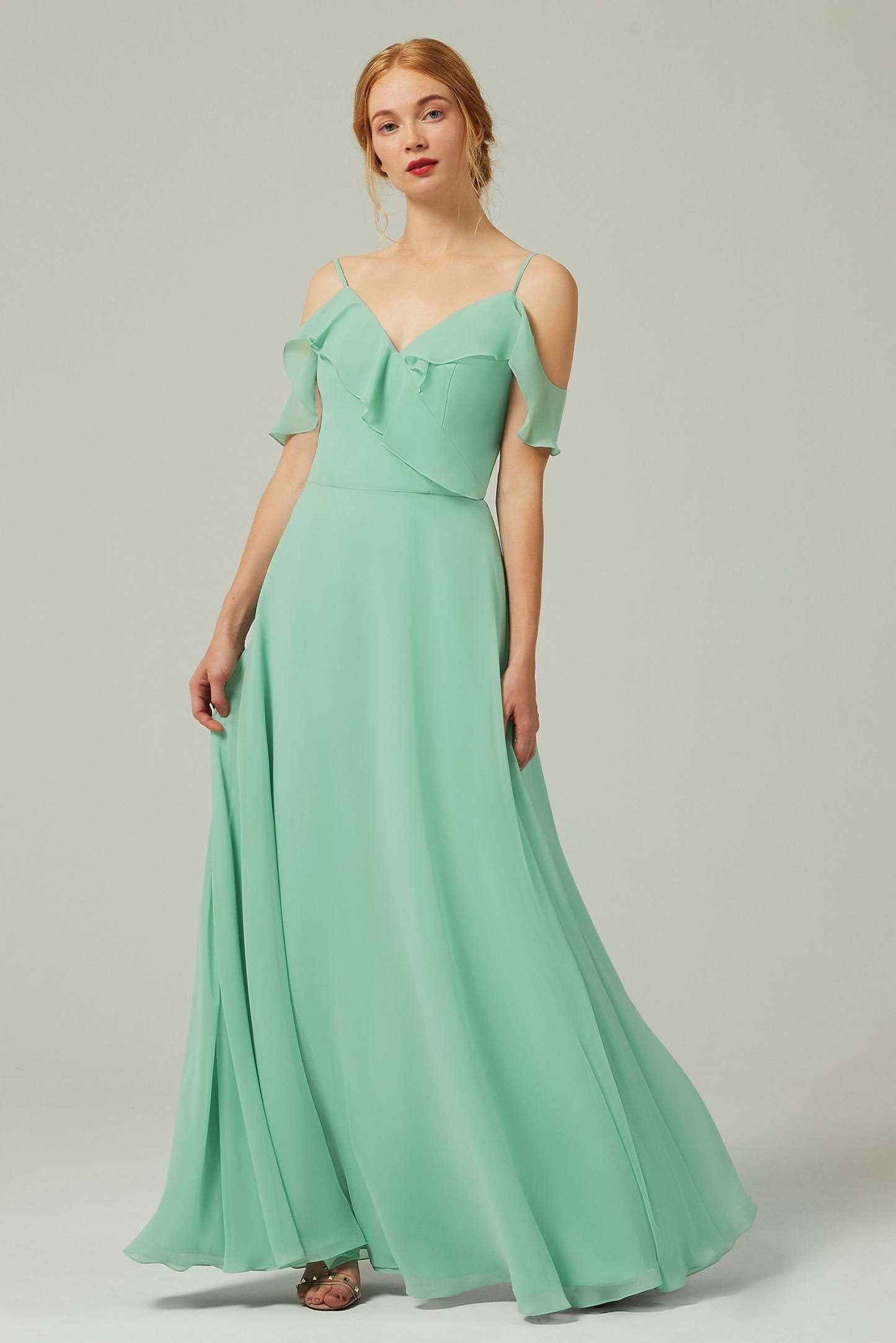 A-Line Floor Length Chiffon Bridesmaid Dress CB0326