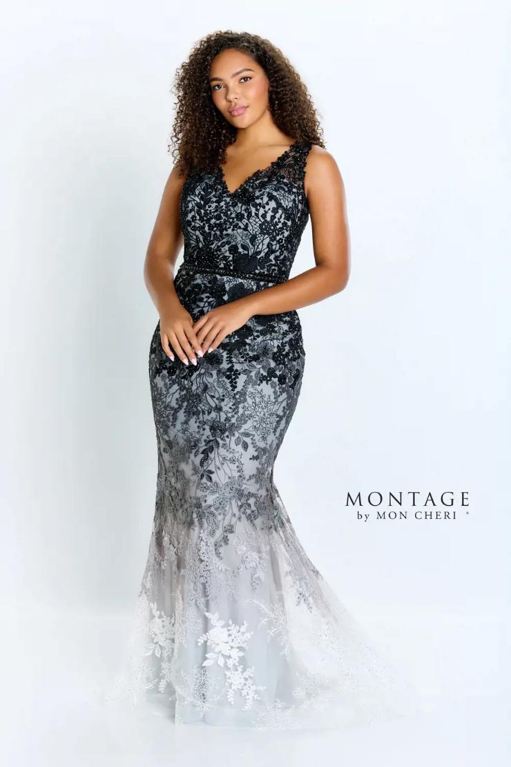 Fit And Flare Ombre Embroidered Allover Lace Mother Of The Bride Dress