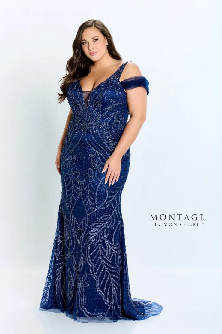 Sexy Fit and Flare V-Neck Embroidery Tulle Mother Of The Bride Dress #122904