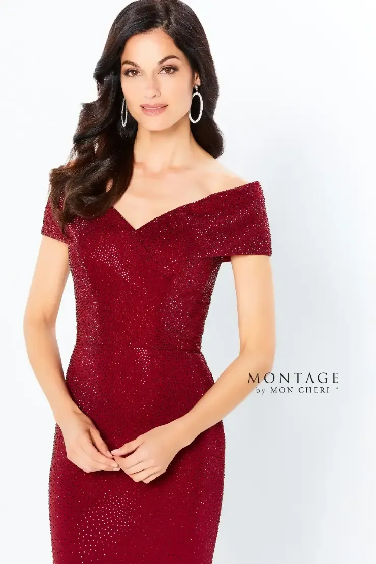 Fit Off The Shoulder Heavy Jersey Sweep Train Mother Of The Bride Dress #220949