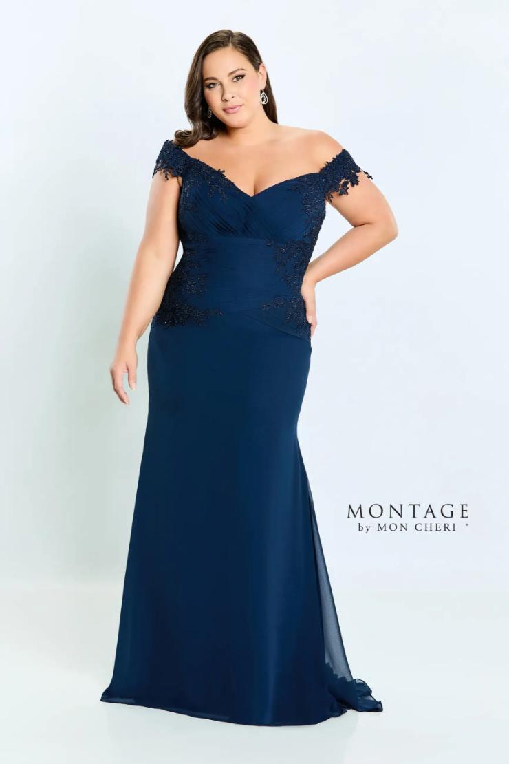 Fit and Flare V-Neck Chiffon Lace Mother Of The Bride Dress #221964