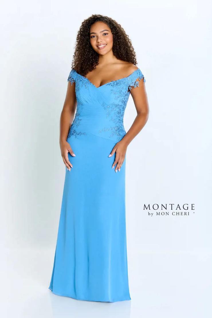 Fit and Flare V-Neck Chiffon Lace Mother Of The Bride Dress #221964