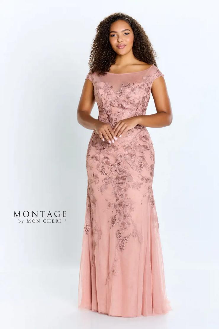 Fit And Flare Bateau Embroidered Lace Tulle Mother Of The Bride Dress #221968
