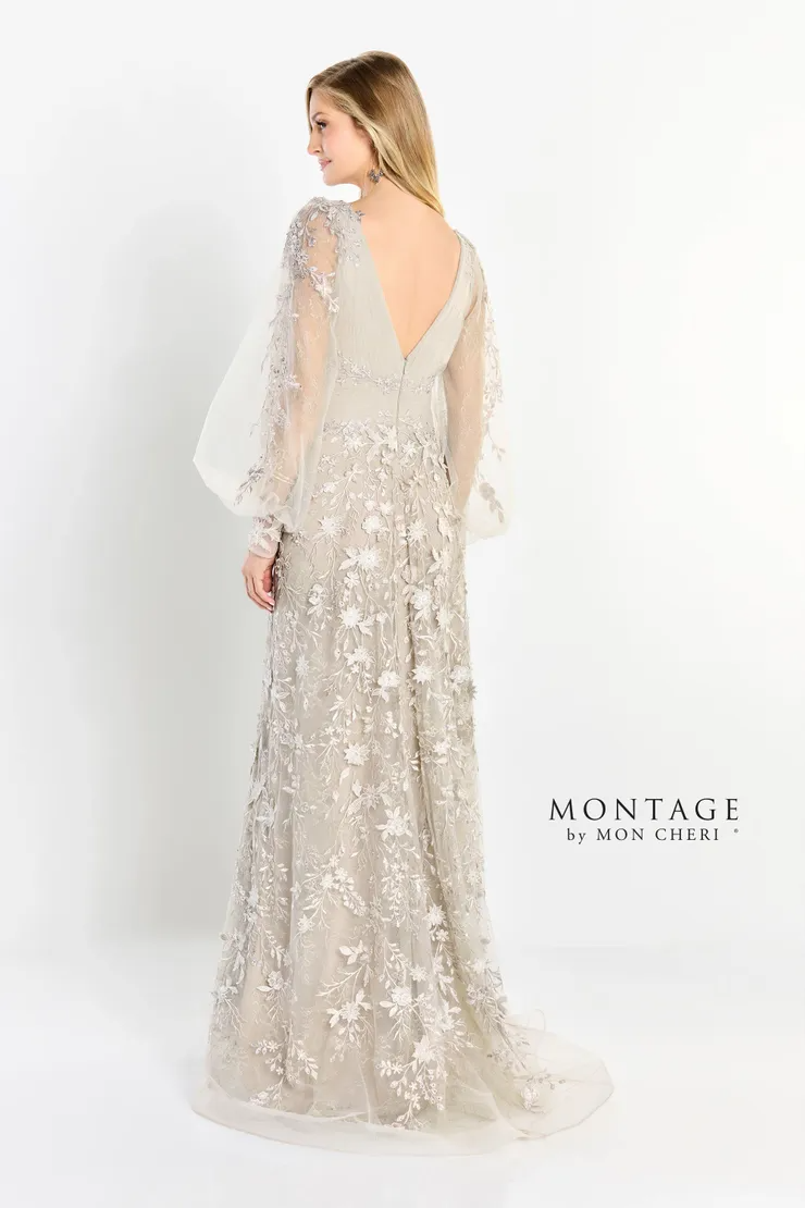 Exquisite A-line V-Neck Long Sleeve Mother of the Bride Dress #M2201