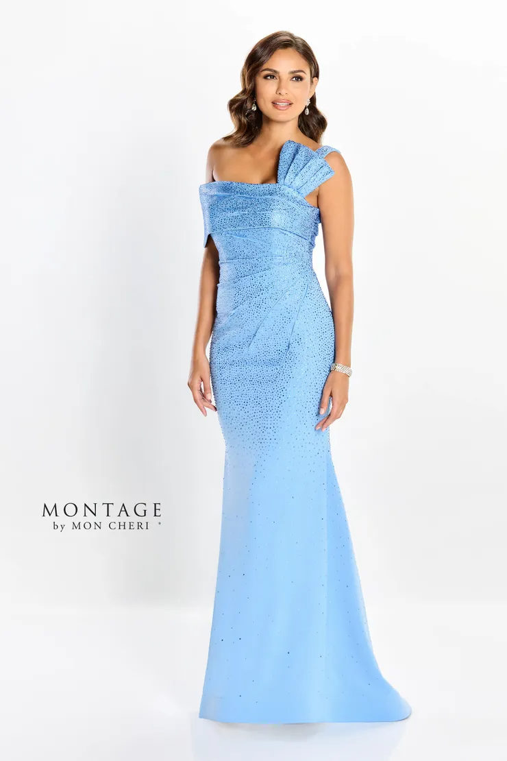 Dazzling Fit Straight Stretch Crepe Tulle Mother of the Bride Dress #M2214