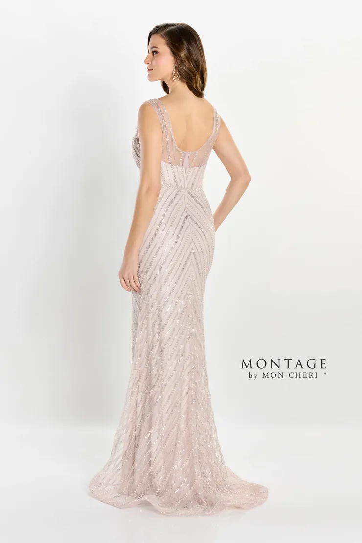 Exquisite Fit V-Neck Allover Lace Sequin Mother of the Bride Dress #M2216