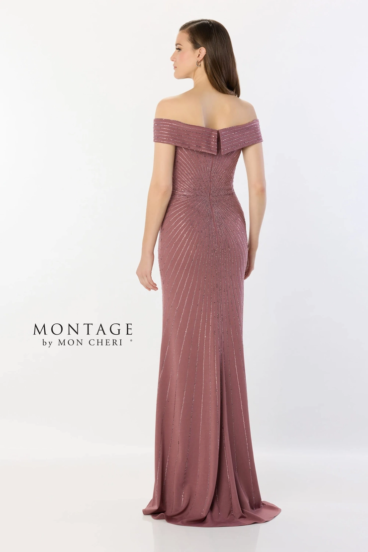 Flattering Off-The-Shoulder V-Neck Knit Jersey Mother Of The Bride Dress #M2234