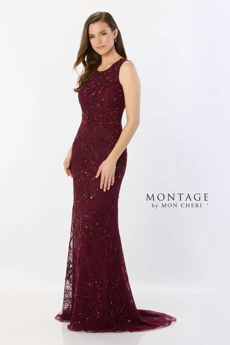 Flattering Scoop Neck Embriodered Beaded Tulle Mother of the Bride Dress #M2239