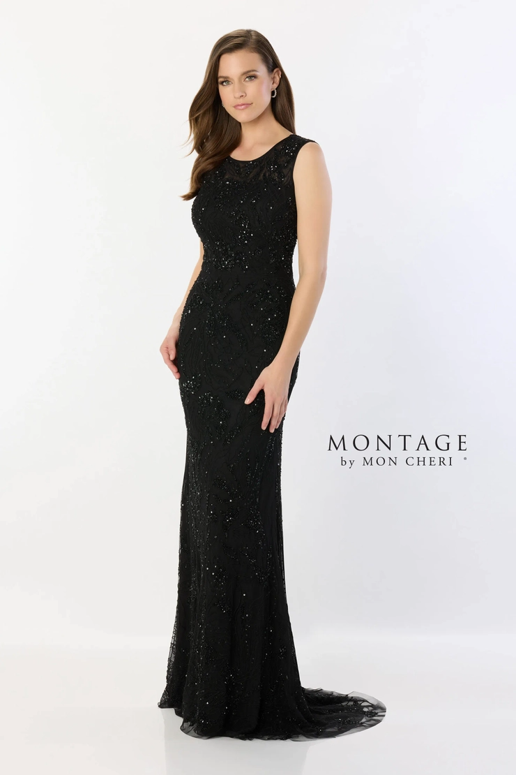Flattering Scoop Neck Embriodered Beaded Tulle Mother of the Bride Dress #M2239