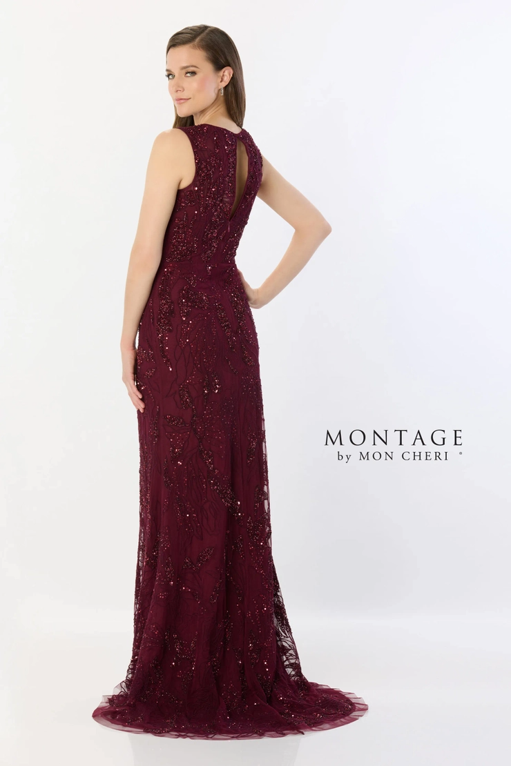 Flattering Scoop Neck Embriodered Beaded Tulle Mother of the Bride Dress #M2239