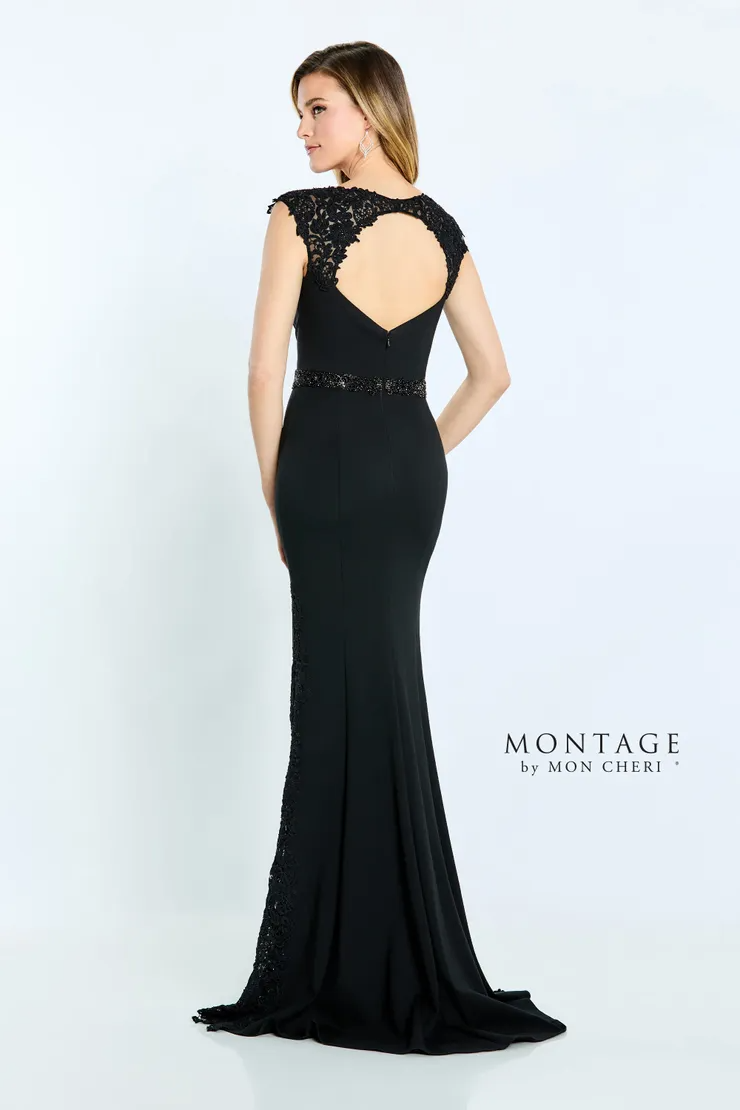Mermaid V-Neck Lace Cap Sleeves Mother Of The Bride Dress #M504