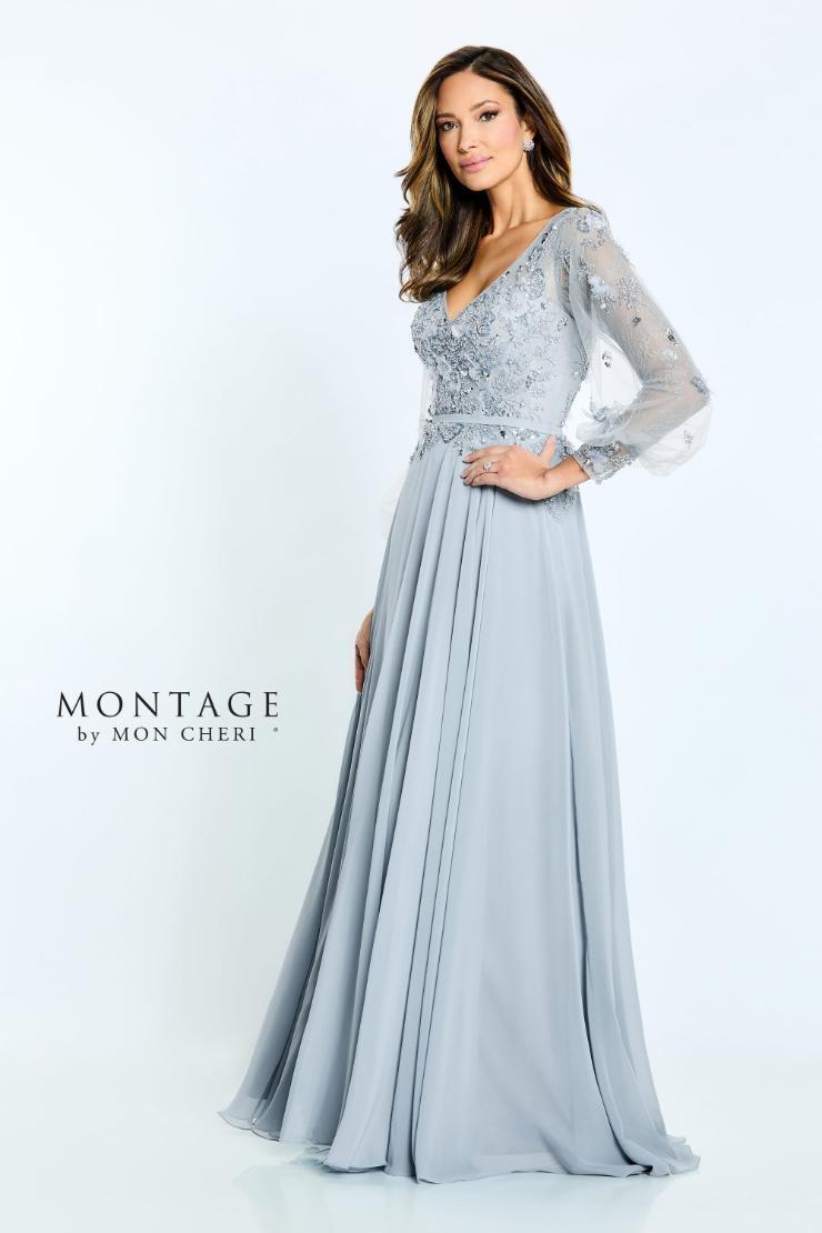 A-Line V-Neck Chiffon Long Sleeve Mother of the Bride Dress #M505
