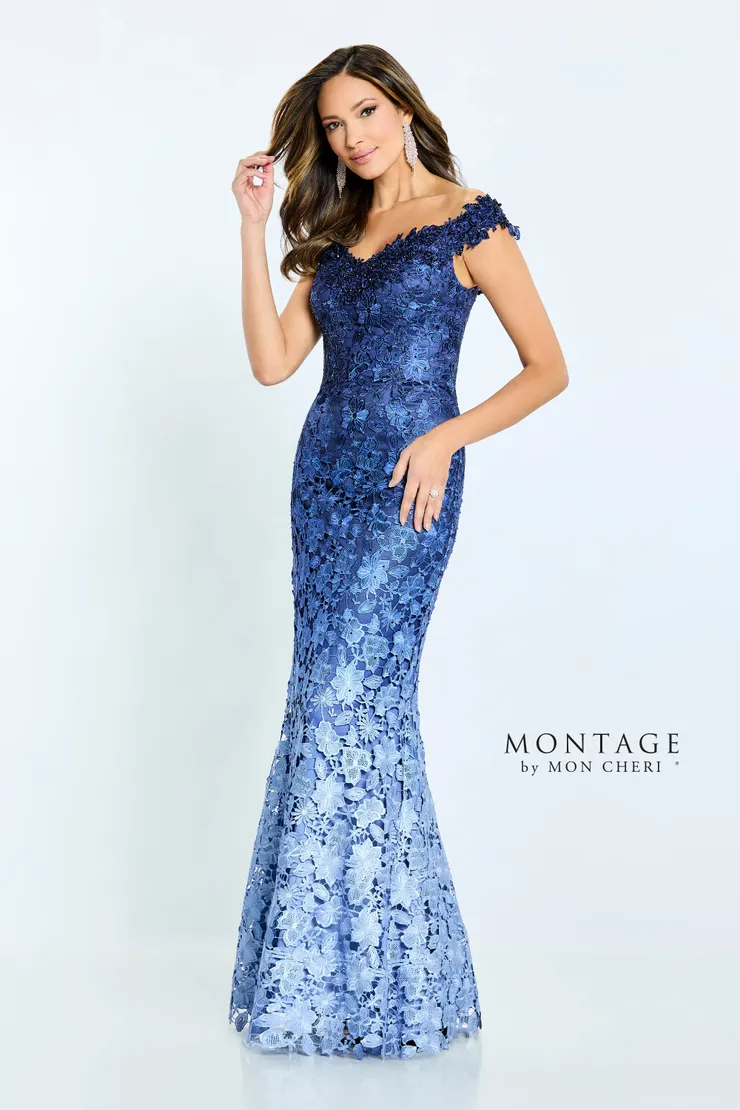 Trumpet Off-The-Shoulder Allover Ombre Venise Lace Mother Of The Bride Dress #M507