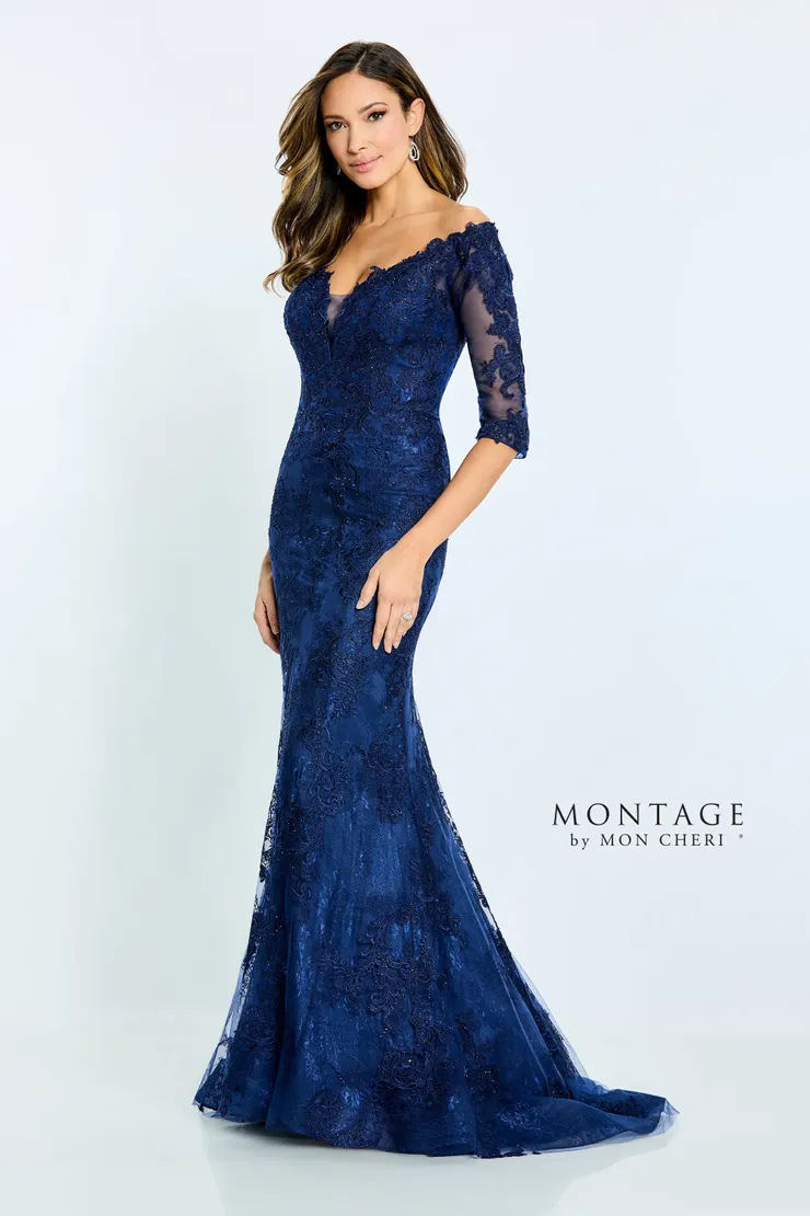 Off-The-Shoulder Plunging Sweetheart Long Sleevesmother Of The Bride Dress #M510