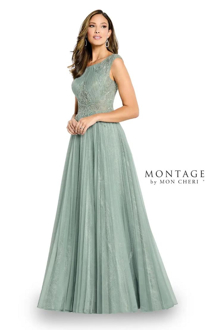 A-Line Scoop Lace Organza Dropped Mother Of The Bride Dress #M515