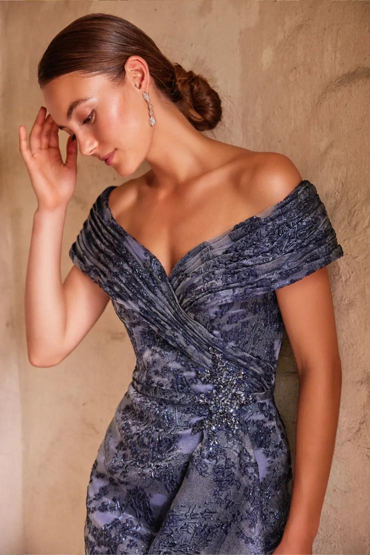 Elegant A-line Off-the-Shoulder Organza Mother of the Bride Dress #M524