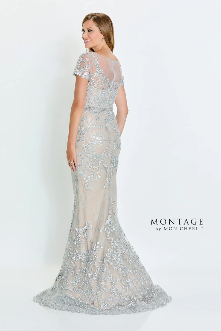 Elegance Straight Scoop Short Sleeve Tulle Mother of the Bride Dress #M529