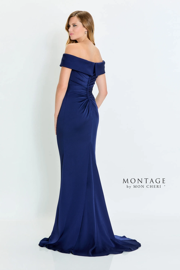 Elegant A-Line Off-the-Shoulder Stretch Crepe Mother of the Bride Dress #M535