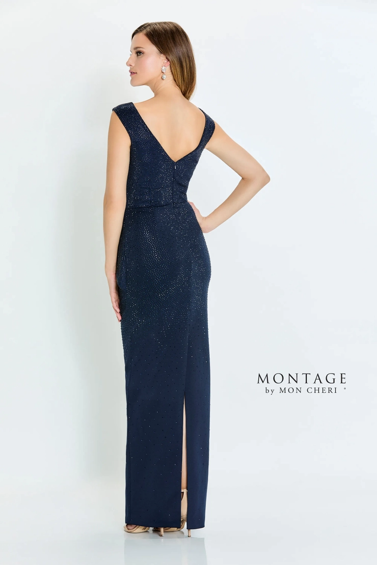 Captivating Straight V-Neck Stretch Crepe Mother of the Bride Dress #M536