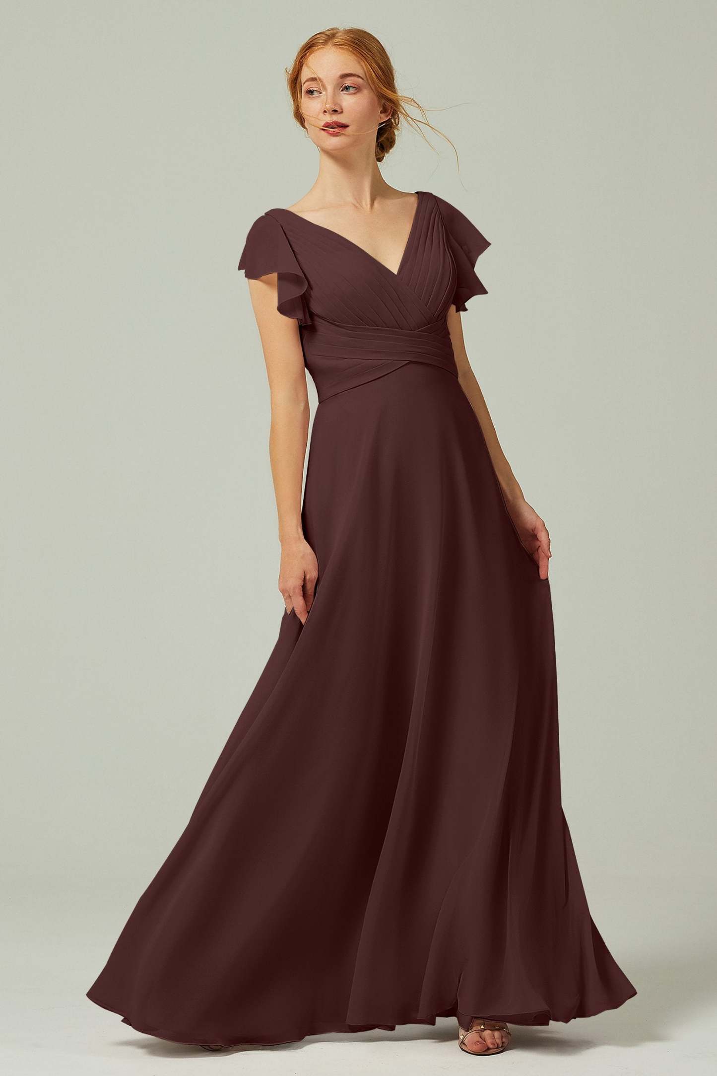 A-Line Floor Length Chiffon Bridesmaid Dress CB0302