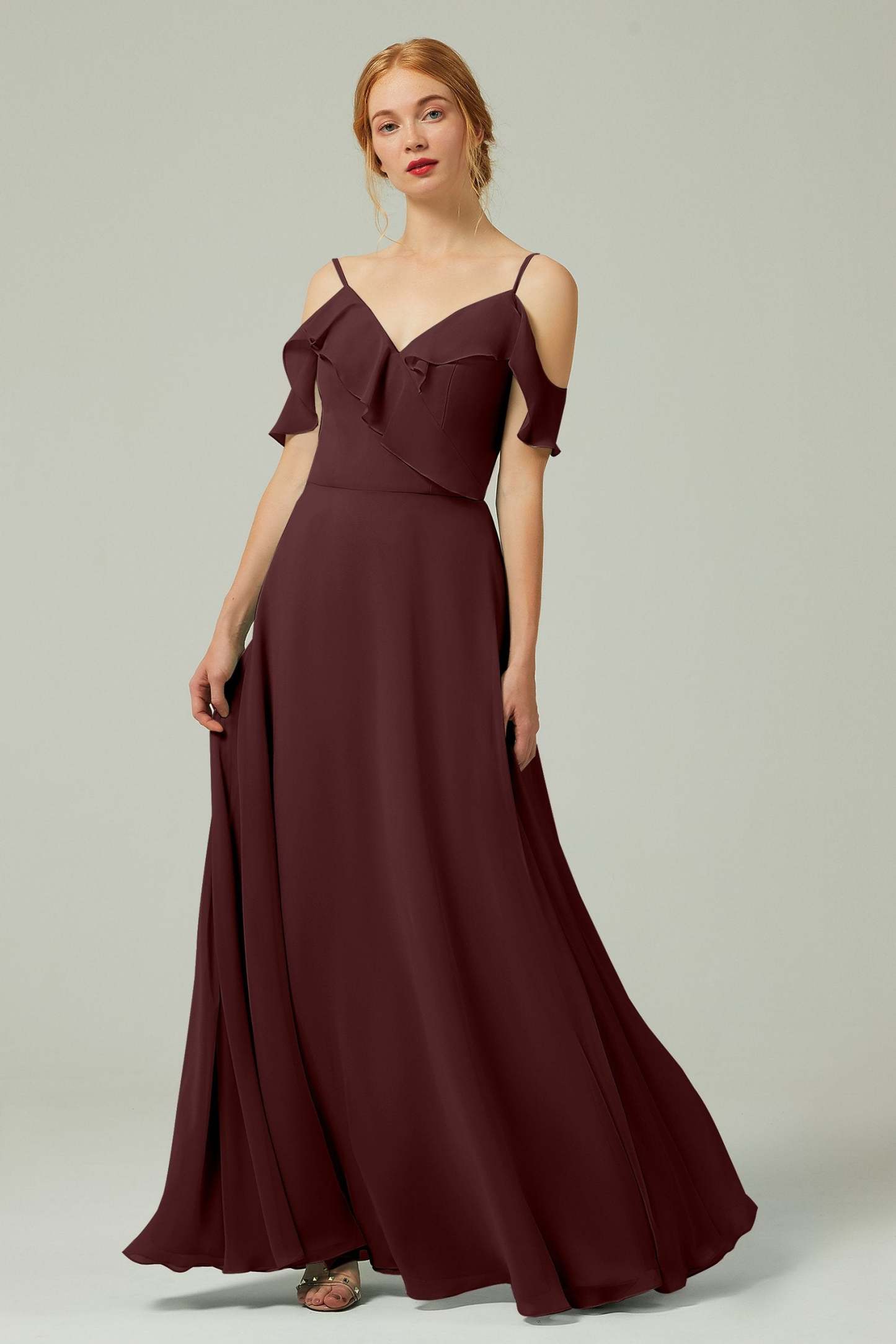 A-Line Floor Length Chiffon Bridesmaid Dress CB0326