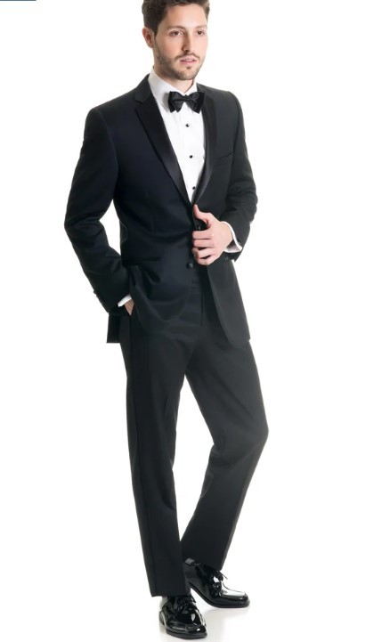 (Buy) Black Slim Fit Tuxedo Coat - Super 120's | STYLE N19C
