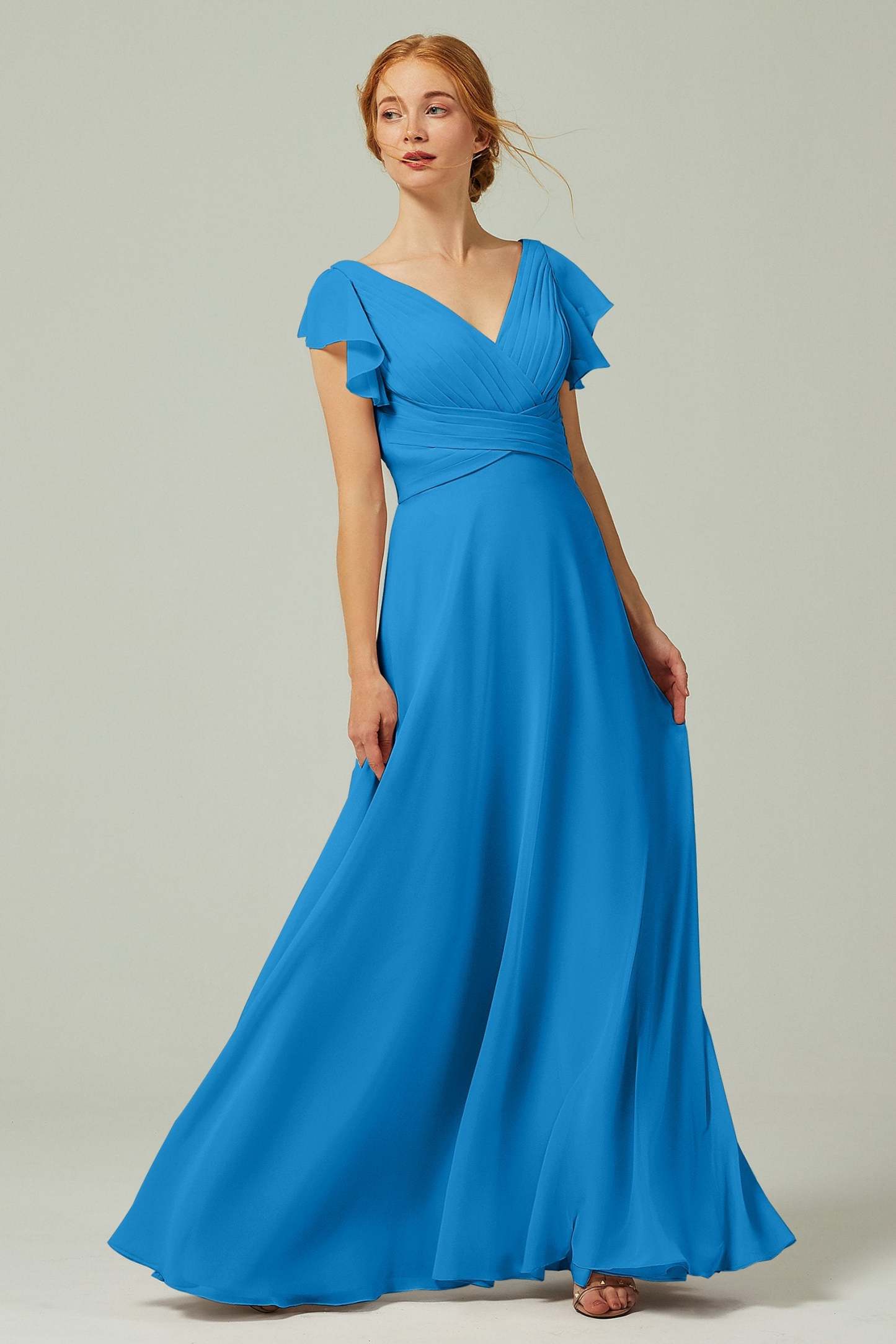 A-Line Floor Length Chiffon Bridesmaid Dress CB0302