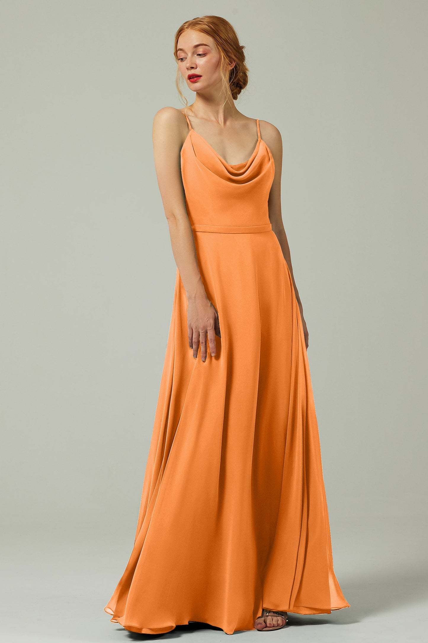 A-Line Floor Length Chiffon Bridesmaid Dress CB0322