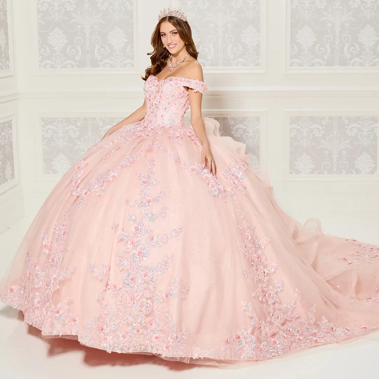 Sweetheart Embroidered Lace Flowers Quinceanera Dress With Detachable