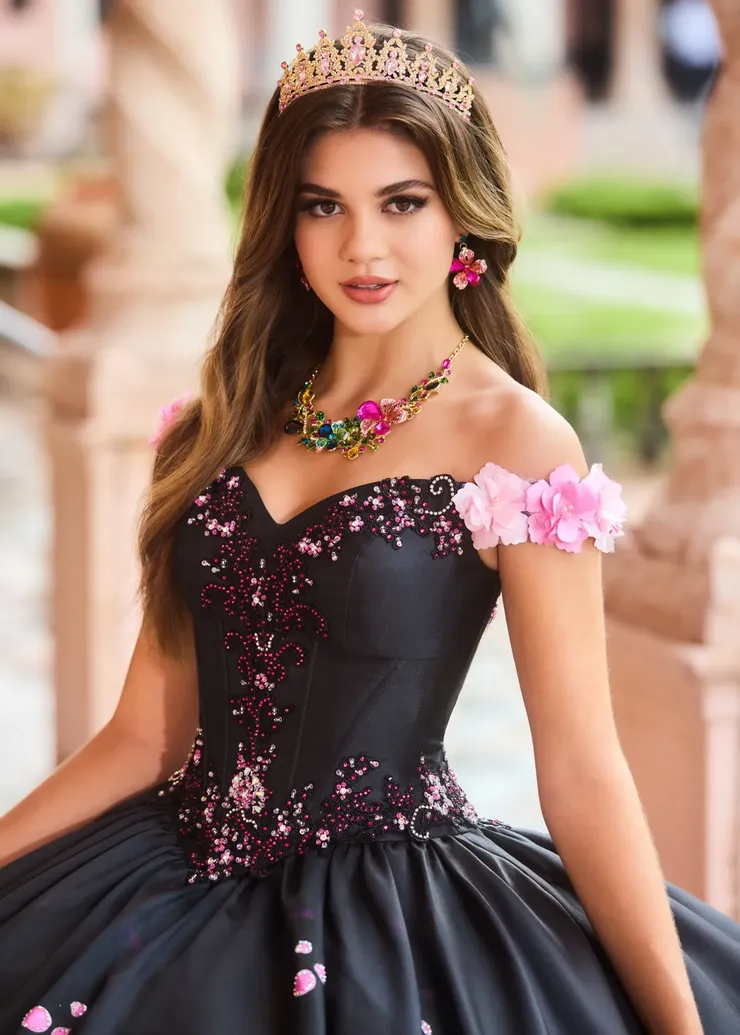 Flattering Sweetheart Beading Tulle Quinceanera Dress With 3D Flowers #PR30151