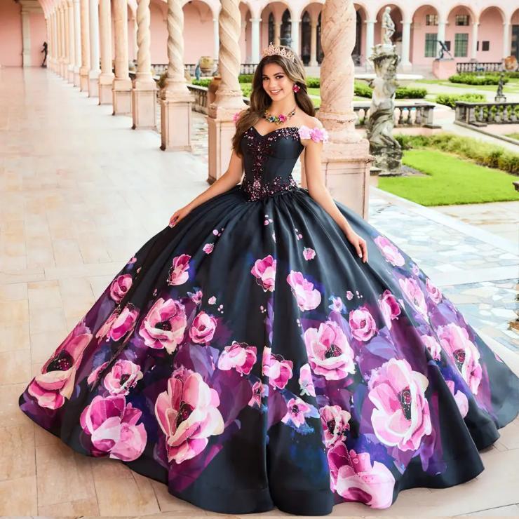 Flattering Sweetheart Beading Tulle Quinceanera Dress With 3D Flowers