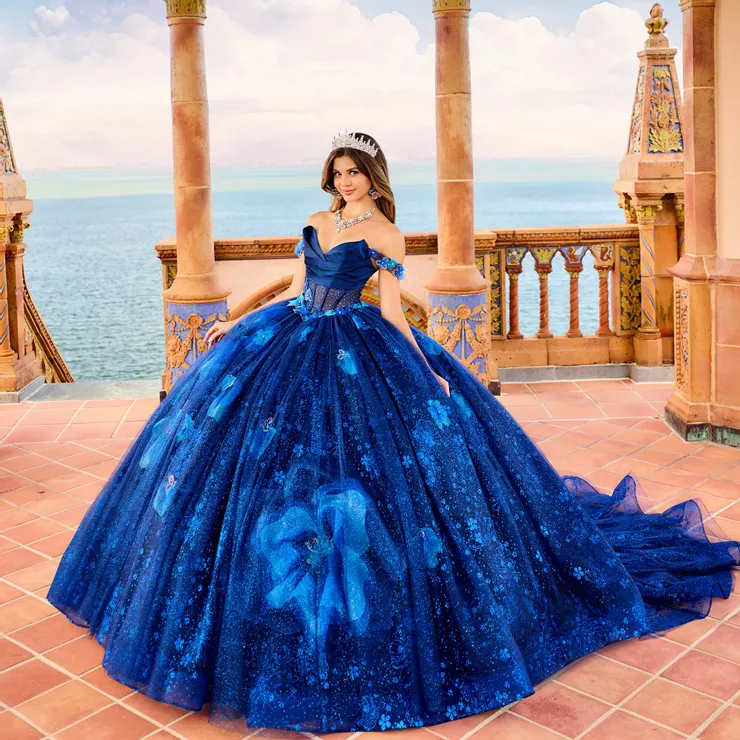 Glamorous Sweetheart Glitter Tulle Satin Quinceanera Dress #PR30159