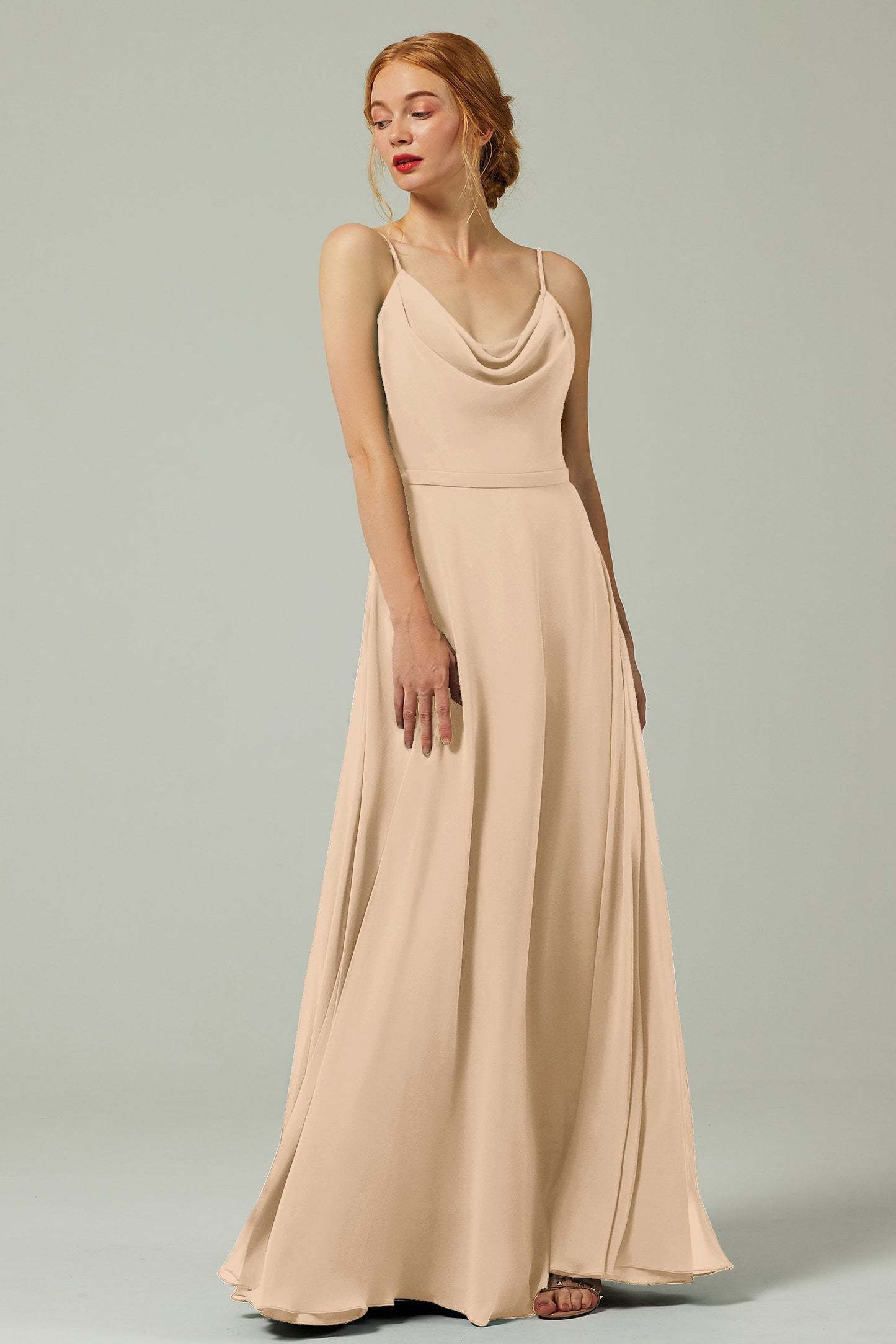 A-Line Floor Length Chiffon Bridesmaid Dress CB0322