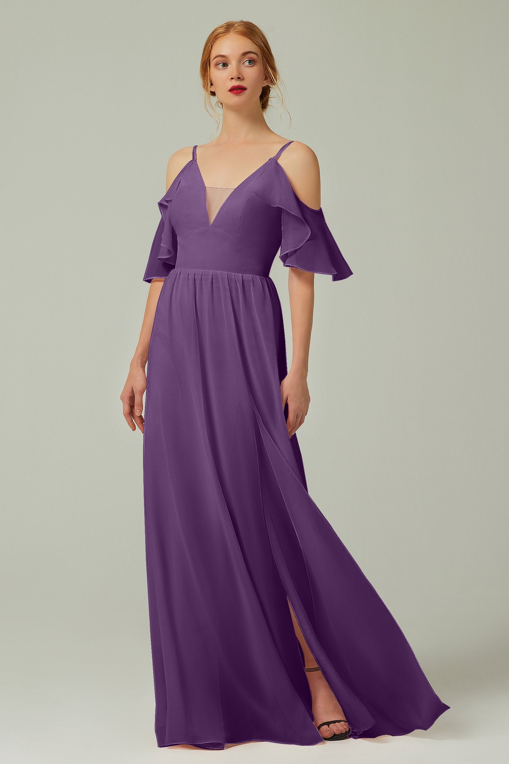 A-Line Floor Length Chiffon Bridesmaid Dress CB0236